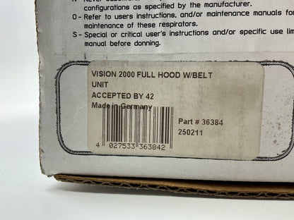SATA 36384 Vision 2000 Supplied Air Respirator System Full Hood & Belt 51854