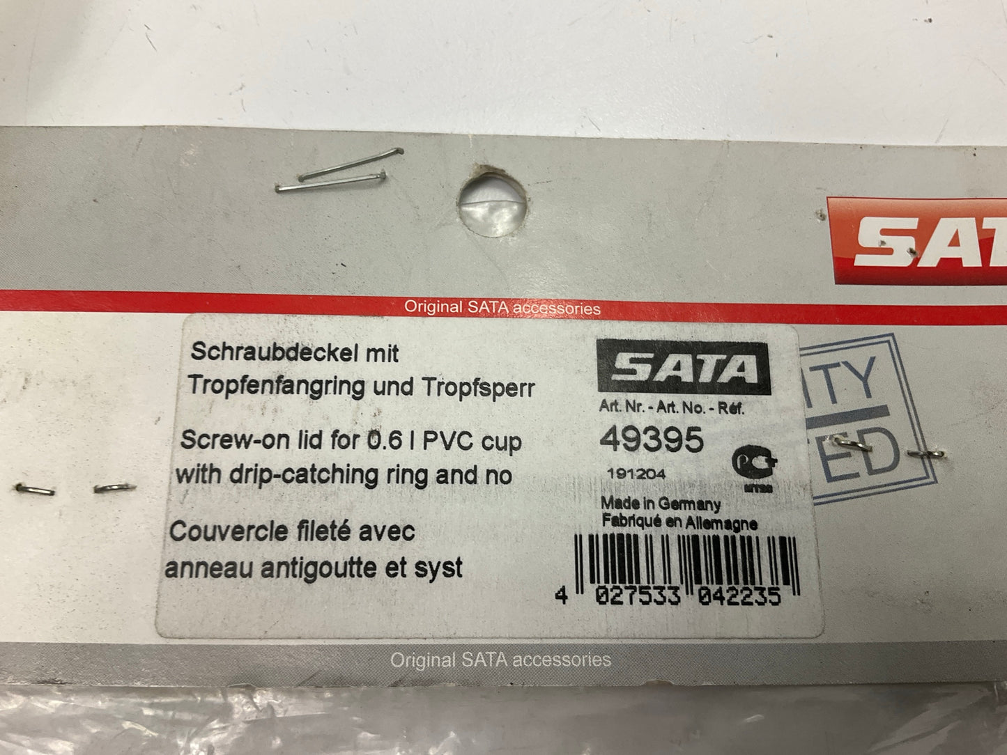 Sata 49395 SATAjet 100 B 0.6 Liter Plastic Cup Lid Only