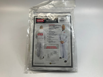 SATA Dan-Am 530056W Paint Suit, Large, White, Elastic Waist, Reusable