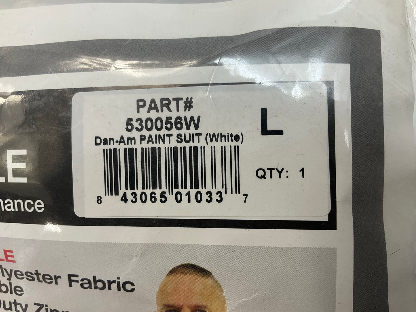 SATA Dan-Am 530056W Paint Suit, Large, White, Elastic Waist, Reusable