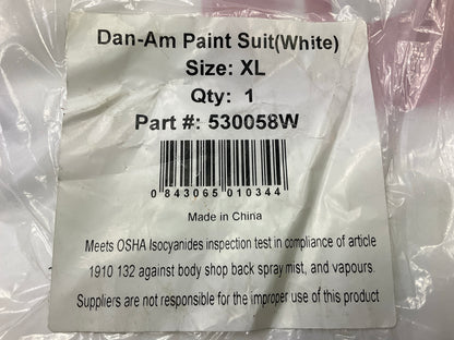 SATA 530058W Paint Suit, X-Large, White, Elastic Waist XL Size