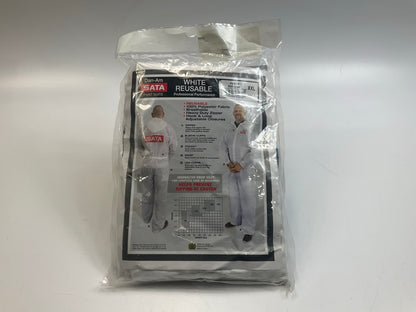 SATA Dan-Am 530060W Reusable Paint Suit, 2X-Large, White, Elastic Waist XXL
