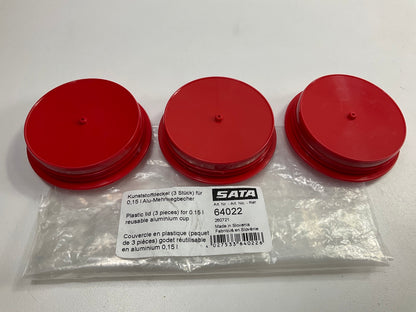 (3) Sata Jet  64022 Aluminum Cup Lid For .15L MiniJet Aluminum Cups