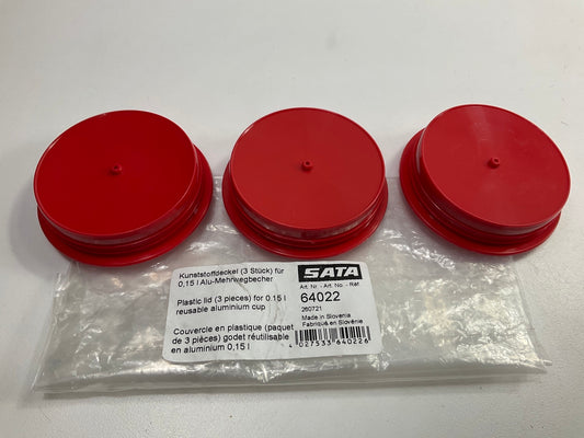 (3) Sata Jet  64022 Aluminum Cup Lid For .15L MiniJet Aluminum Cups