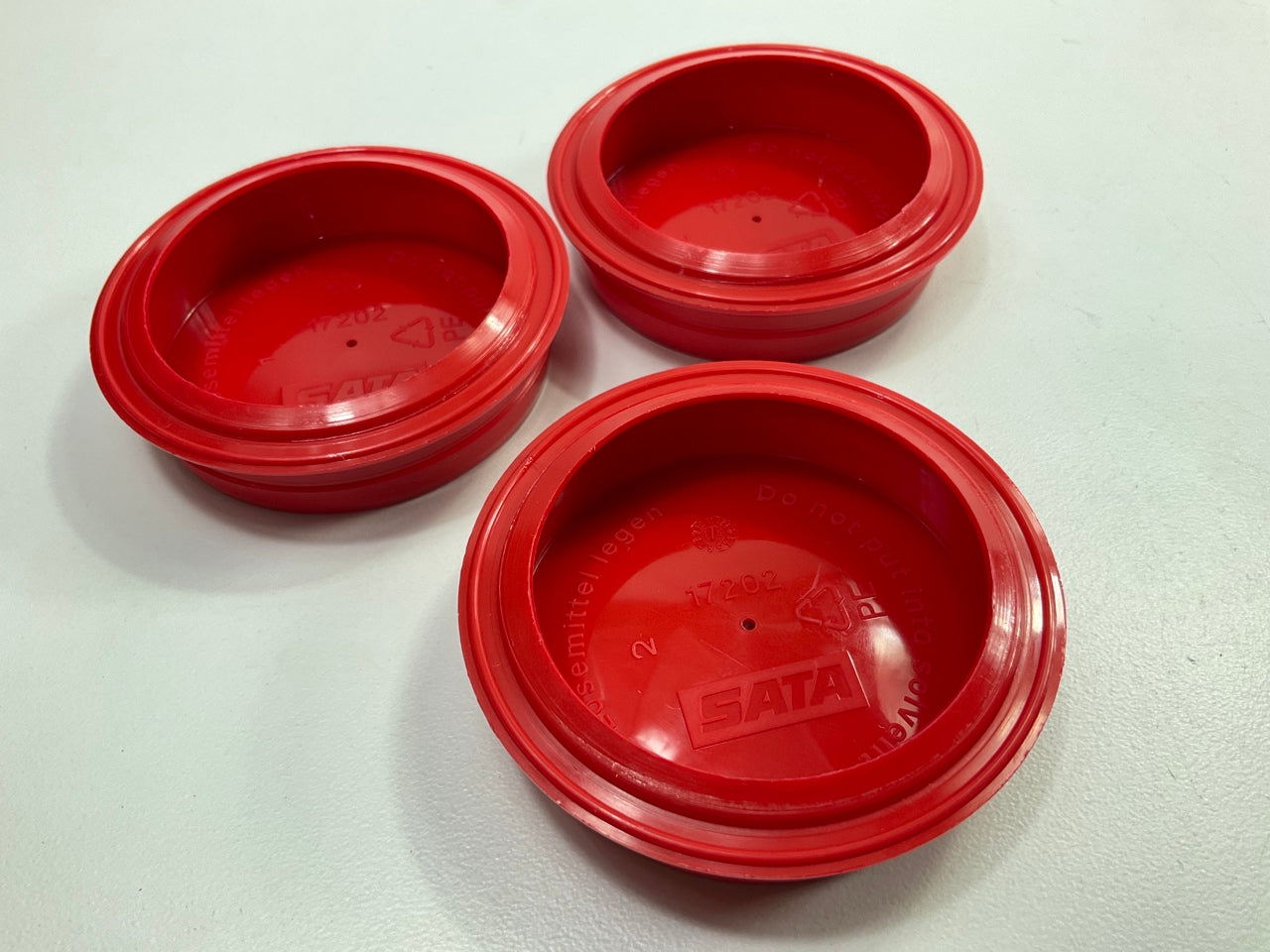 (3) Sata Jet  64022 Aluminum Cup Lid For .15L MiniJet Aluminum Cups