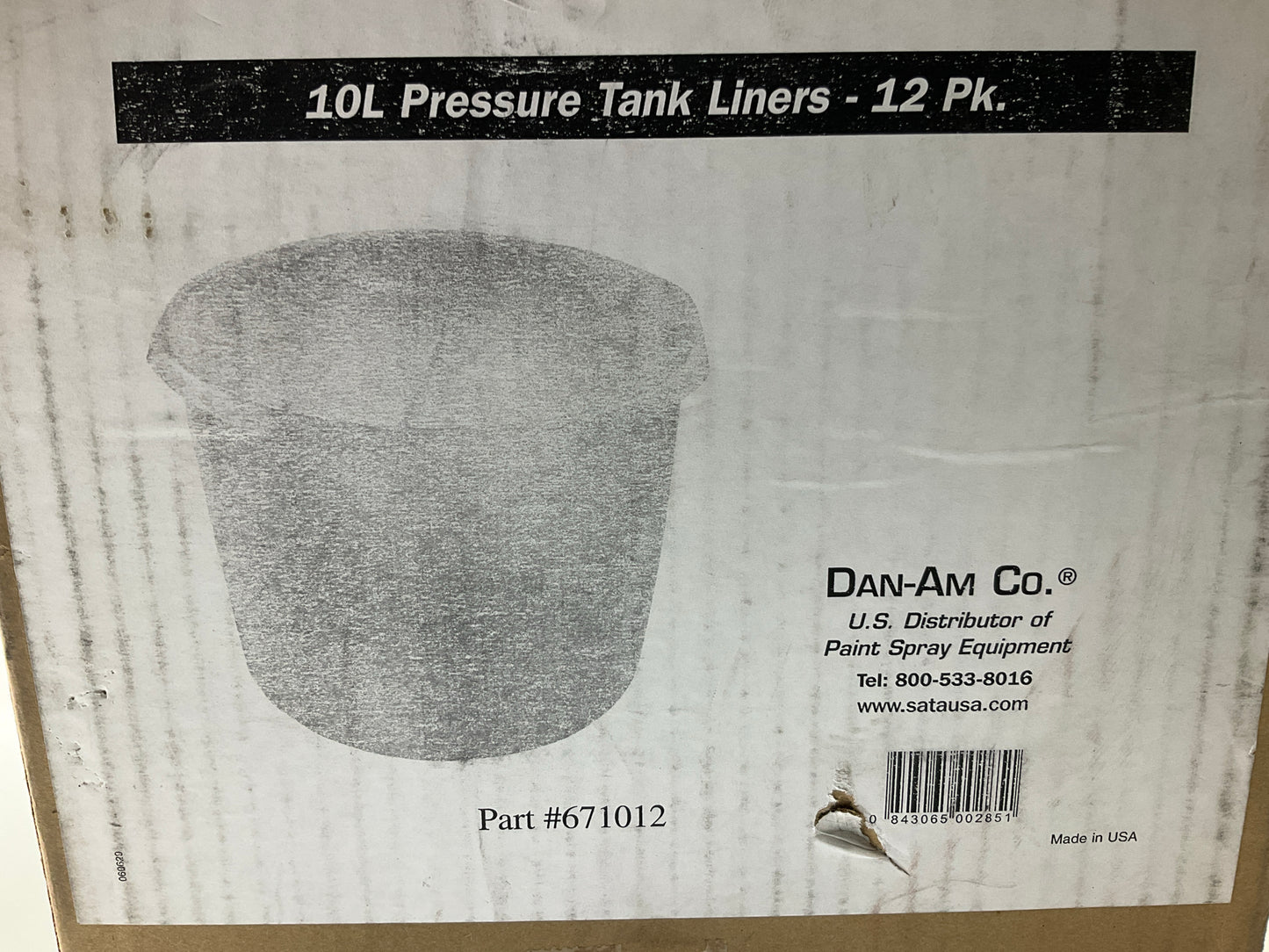 (12) Pack - SATA 671012 Disposable Liner, Use With 10 L Pressure Tank