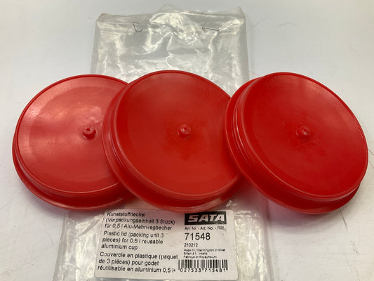 (3) SATA 71548 Cup Lids, Plastic, Use With 1/2 L Aluminum Cup
