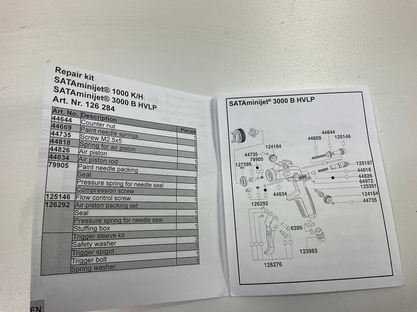 Sata 79905 Mini Jet 1,2,3,4 & 3000 Needle Packing Service Set