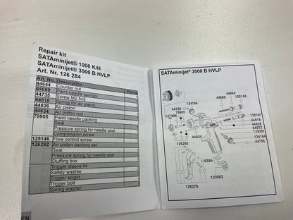 Sata 79905 Mini Jet 1,2,3,4 & 3000 Needle Packing Service Set