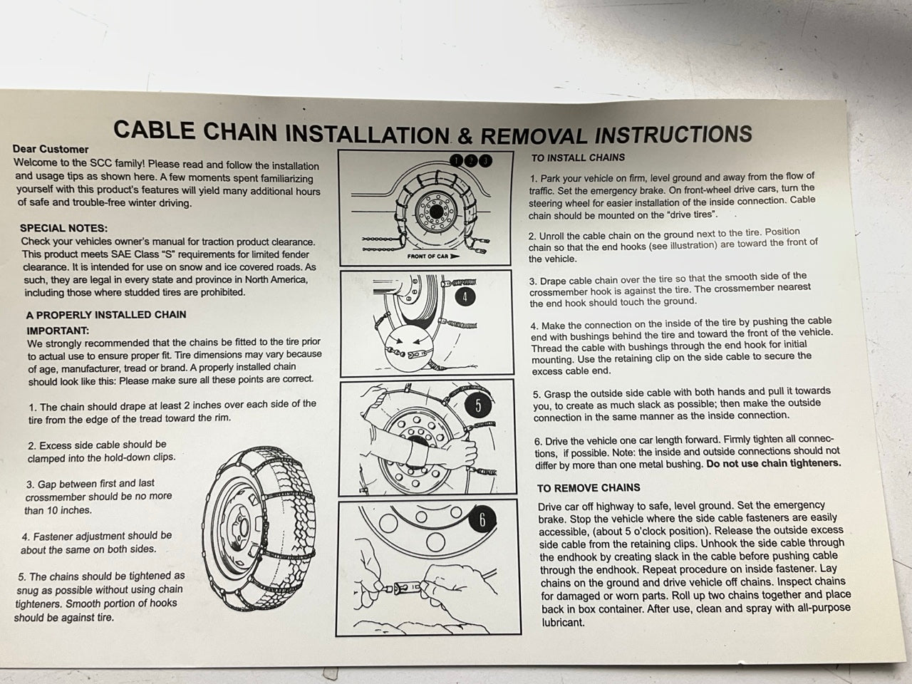 SCC SC1032 Radial Chain Cable Snow Traction Tire Chain - Set Of 2