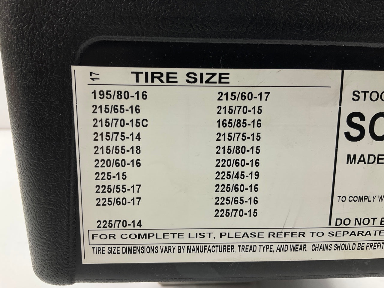 SCC SC1038 Radial Chain Cable Traction Tire Chain - Set Of 2