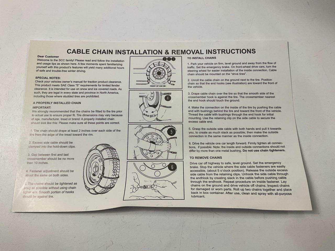 SCC SC1042 Radial Chain Cable Traction Tire Snow Chain - Set Of 2