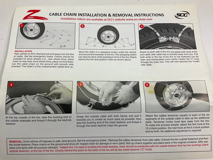 SCC SZ323 Shur Grip Super Z Passenger Car Tire Traction Chain - Set Of 2