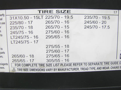 SCC ZT741 Super Z LT Light Truck And SUV Tire Snow Traction Chain - Set Of 2