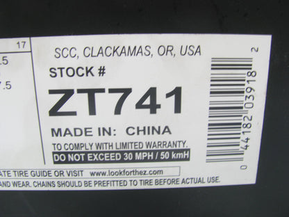 SCC ZT741 Super Z LT Light Truck And SUV Tire Snow Traction Chain - Set Of 2