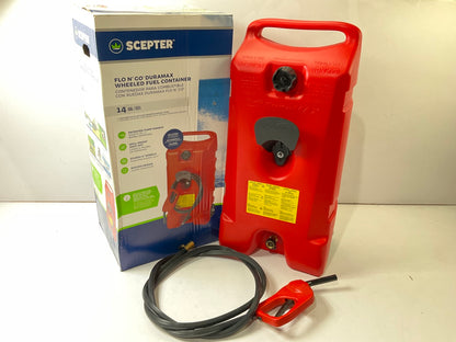 Scepter 06792 14 Gallon Flo-N-Go Gasoline 14 Gallon Portable Gas Fuel Tank Caddy