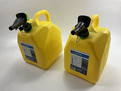 (2) Scepter FR1D501 5 Gal Diesel Can 5 Gallon HDPE Plastic Canister Gas Canister