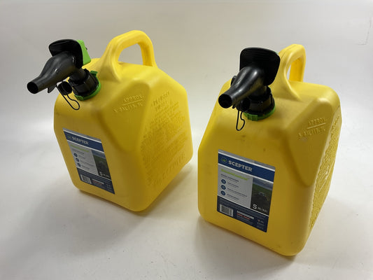 (2) Scepter FR1D501 5 Gal Diesel Can 5 Gallon HDPE Plastic Canister Gas Canister