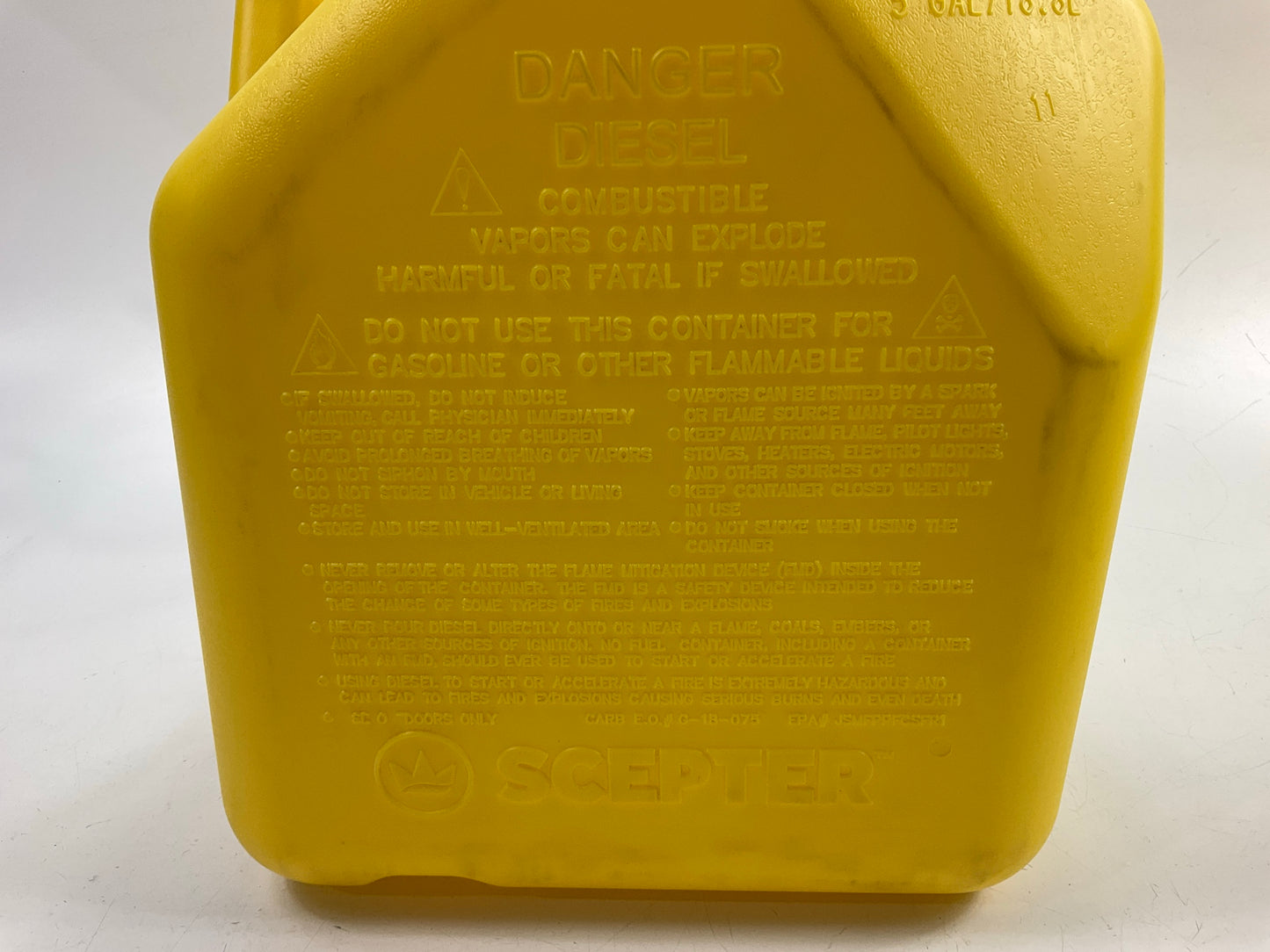 (2) Scepter FR1D501 5 Gal Diesel Can 5 Gallon HDPE Plastic Canister Gas Canister