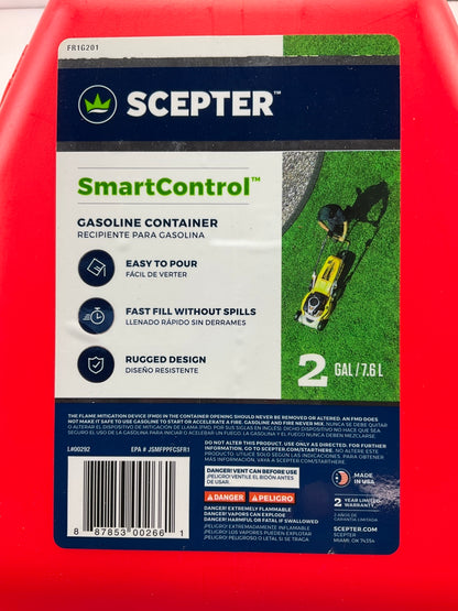 (2) Scepter FR1G201 2-Gallon SmartControl Gas Container Gas Can