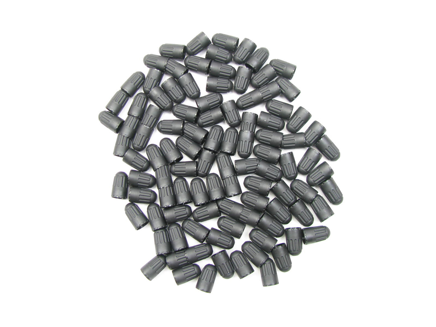 (100) Schrader 20995 TPMS Long Black Plastic Seal Valve Caps - Pack Of 100