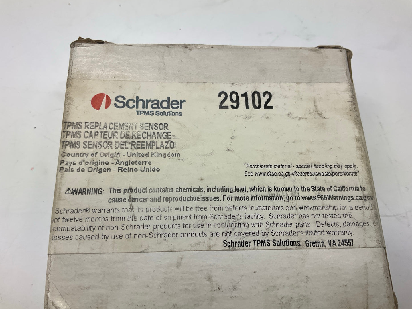 Schrader 29102 TPMS Tire Pressure Monitor Sensor