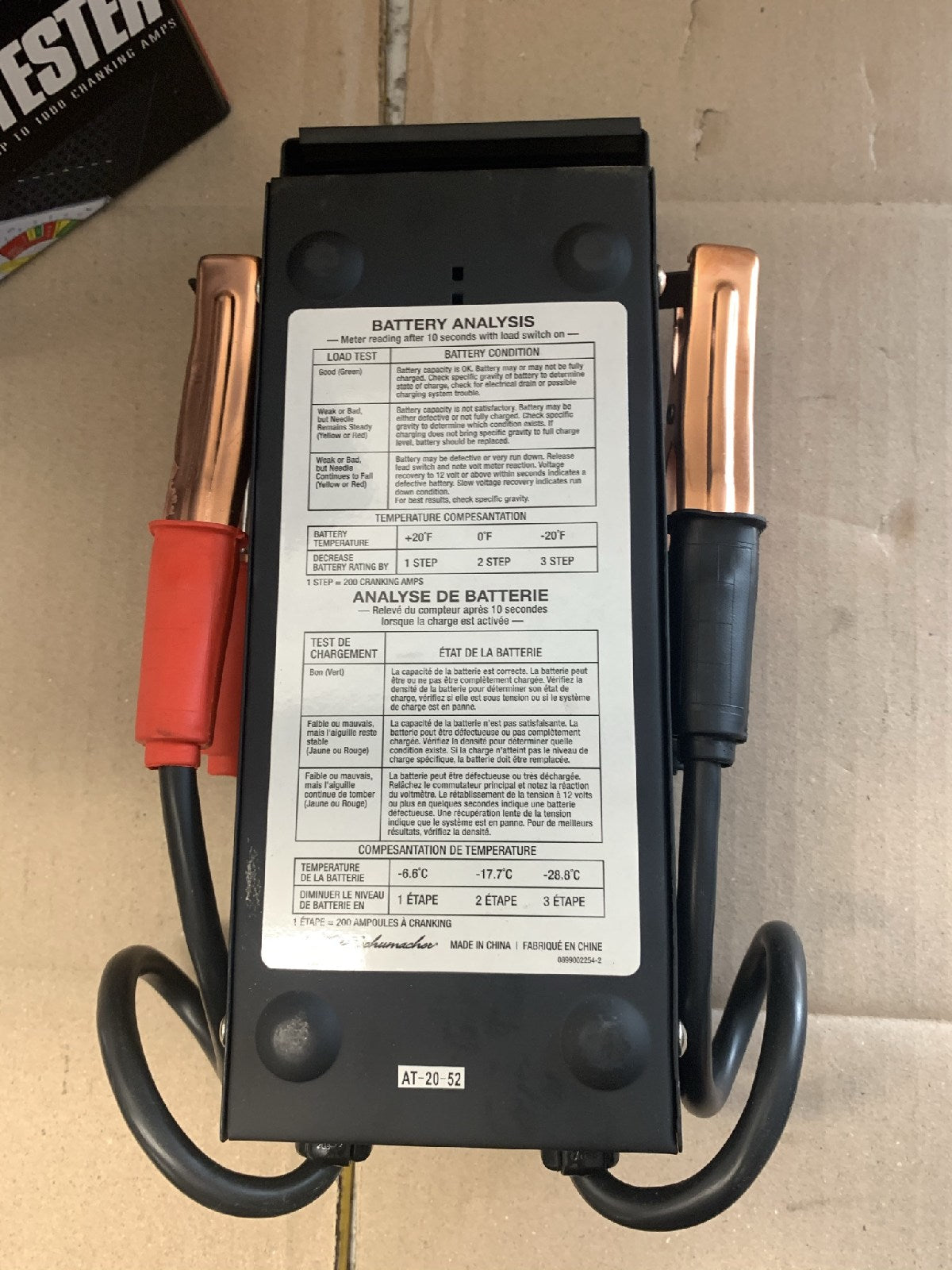 NEW - Battery Tester 100 Amp Schumacher BT100 Test Load 6 And 12 Volt Batteries