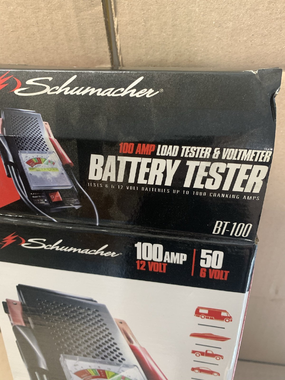 NEW - Battery Tester 100 Amp Schumacher BT100 Test Load 6 And 12 Volt Batteries