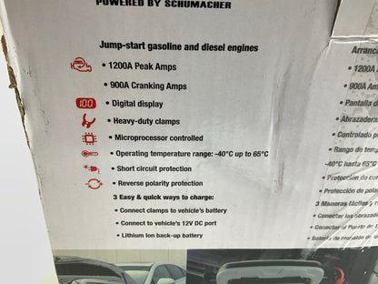 MISSING CABLES AS IS Schumacher DSR132 12V Jump Starter Lithium Ion Hybrid 1200A