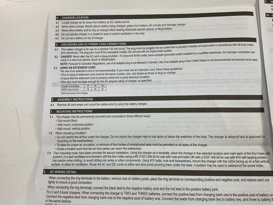 Schumacher Boat Battery Charger Shore Marine 12V 15A 3-Bank On-Board Sequential
