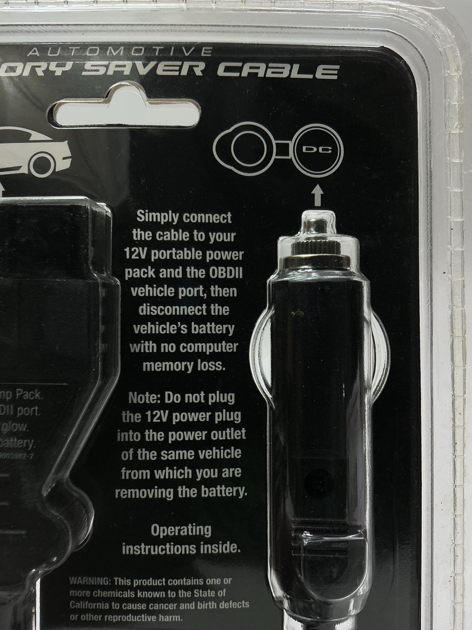 SCHUMACHER SEC-12V-OBD Memory Saver Adapter Cable Cord, OBD II, 1996-newer
