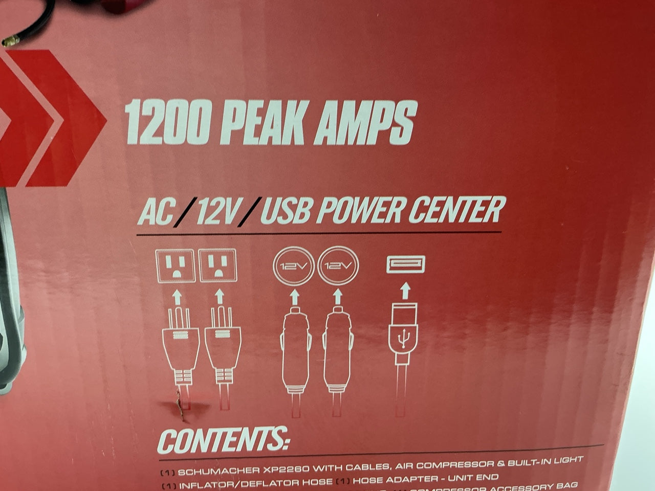 Schumacher XP2260 1200 Peak Amp 6-in-1 Portable Power Station W/ Tire Inflator
