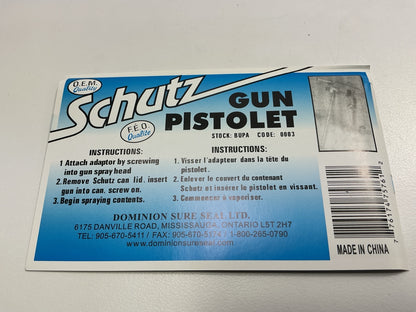 Schutz KS-041 Spray Gun Bed Liner, Under Coating, Or Chip Guard Use 1 Litre Cans