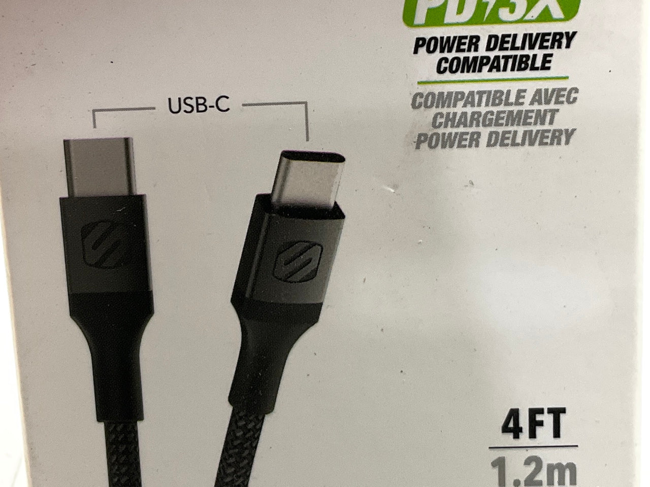 Scosche CCB4-SP USB-C To USB-C, 4-ft, Charging Sync Braided Cable 4 Feet Long