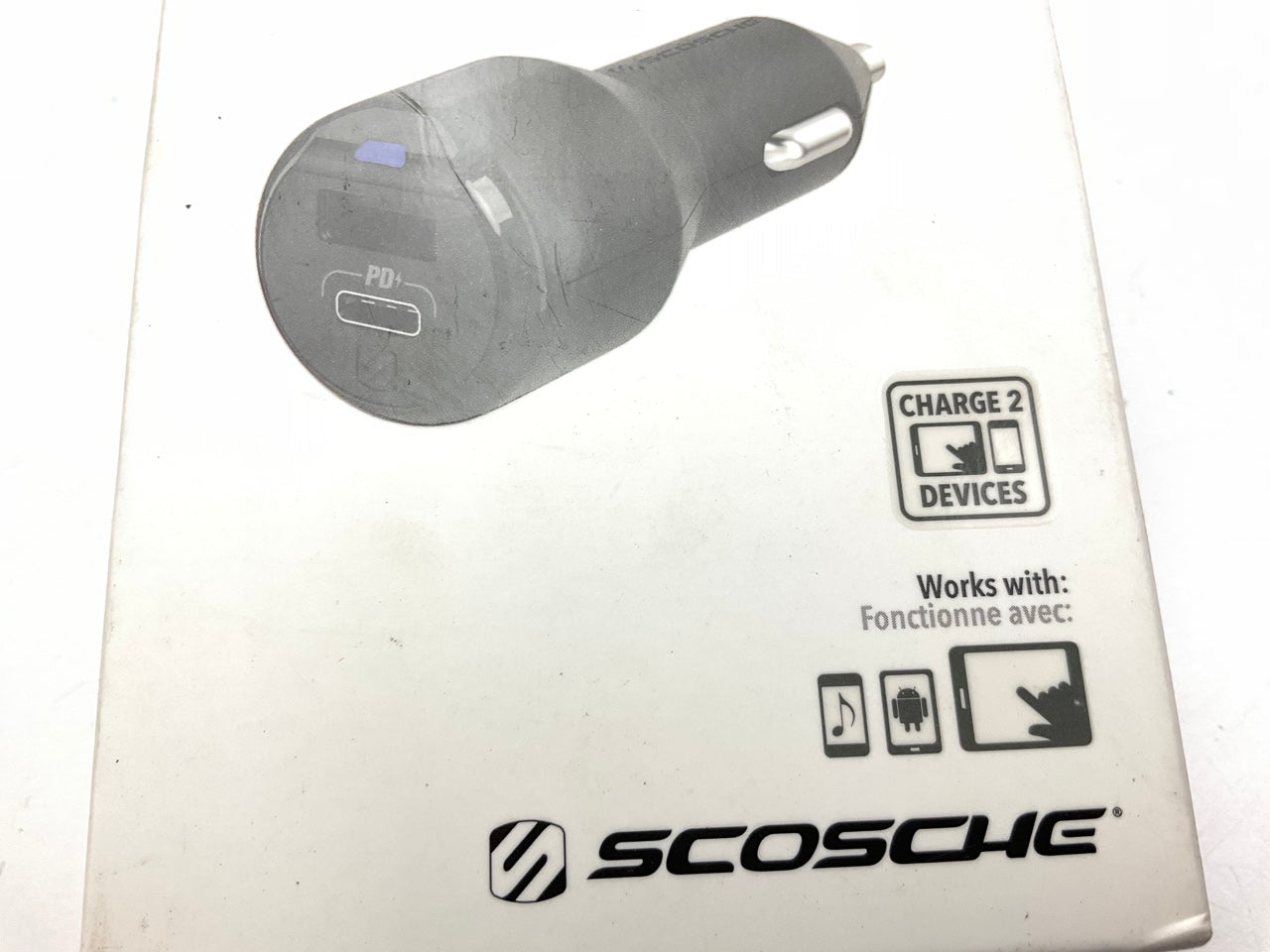 Scosche CPDA2C8-SP 12V Cigarette Lighter USB-C / USB-A Fast Charger For Cars 30W