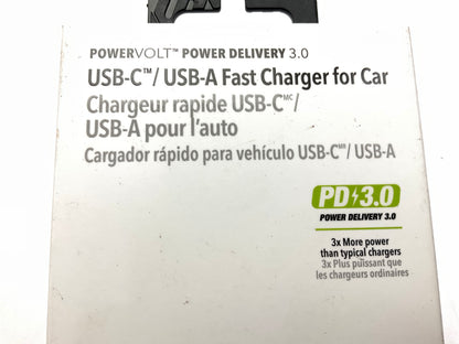 Scosche CPDA2C8-SP 12V Cigarette Lighter USB-C / USB-A Fast Charger For Cars 30W