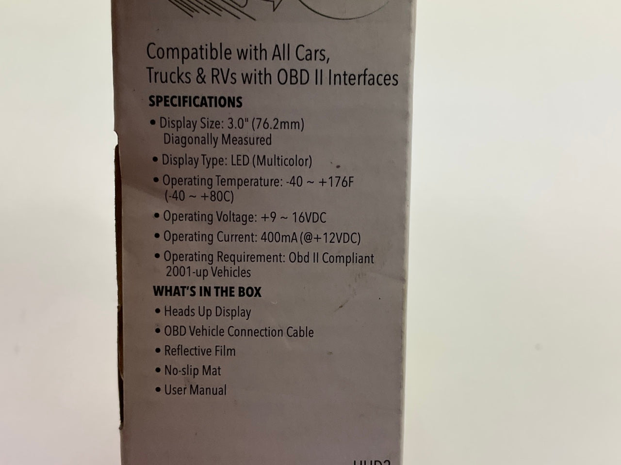 SCOSCHE HUD2 Heads Up LED Display OBD II HUD2
