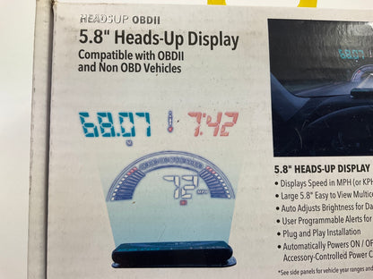 NEW Scosche HUD58OGC 5.8 Heads-up Multicolor LED Display OBDII & Non OBD