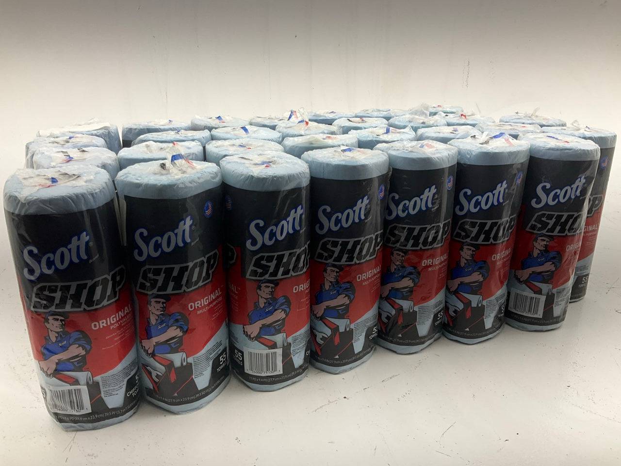 30 Rolls - Original Scott 75130 Blue Roll Shop Towels Heavy Duty Strong 55 Sheet