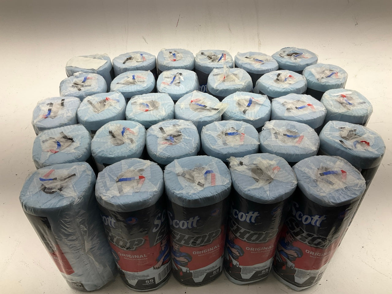 30 Rolls - Original Scott 75130 Blue Roll Shop Towels Heavy Duty Strong 55 Sheet