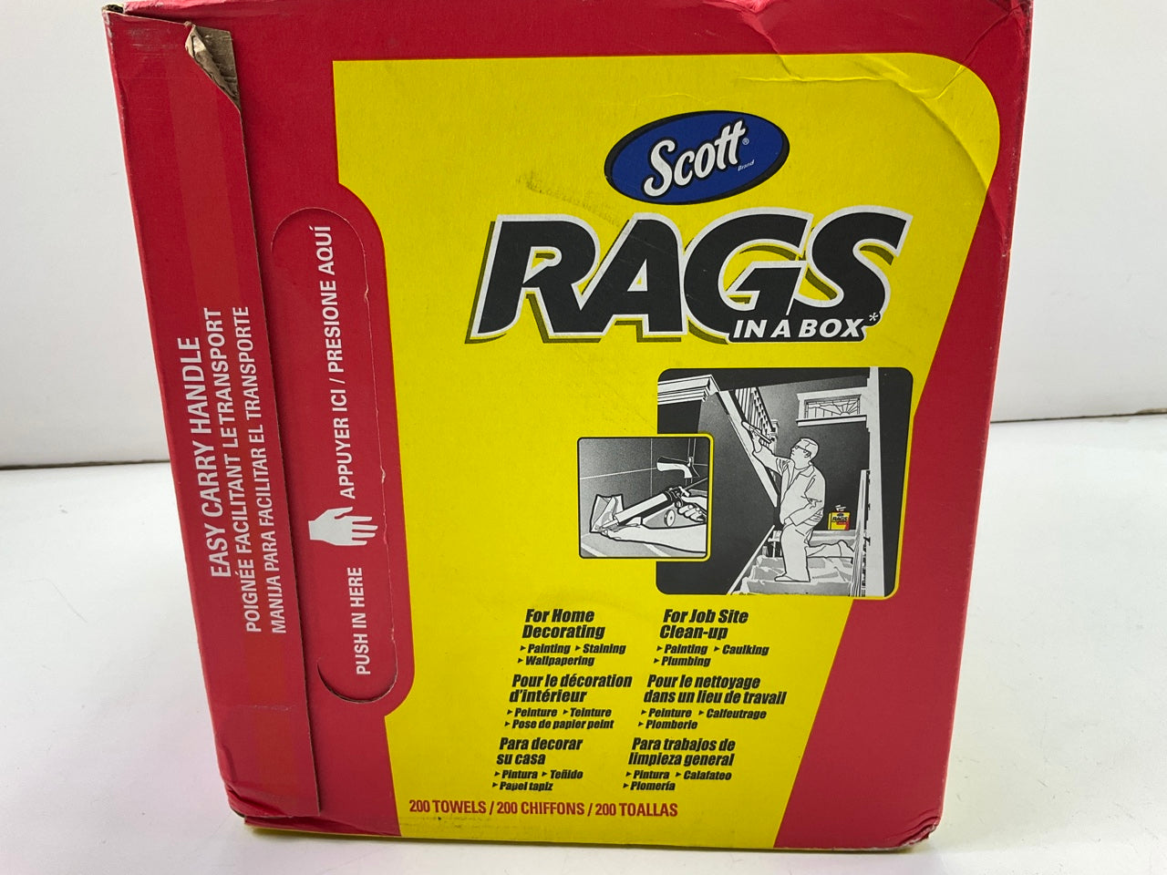 Kimberly 75260 Professional Scott Rags In A Box White, 200 Pcs, 9''x12''