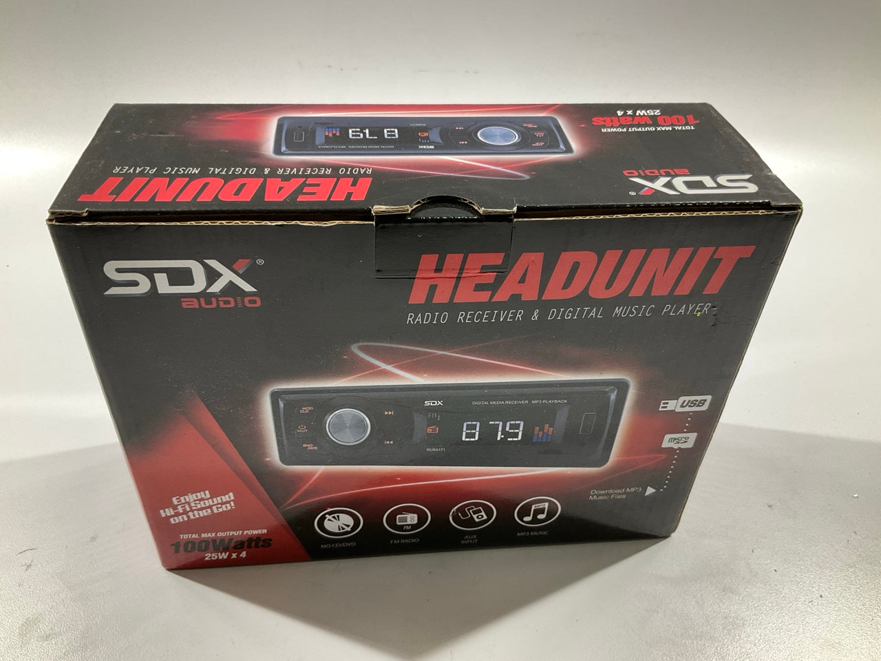 SDX Audio Radio Receiver & Digital Music Player 100 Watts USB Aux Input MP3