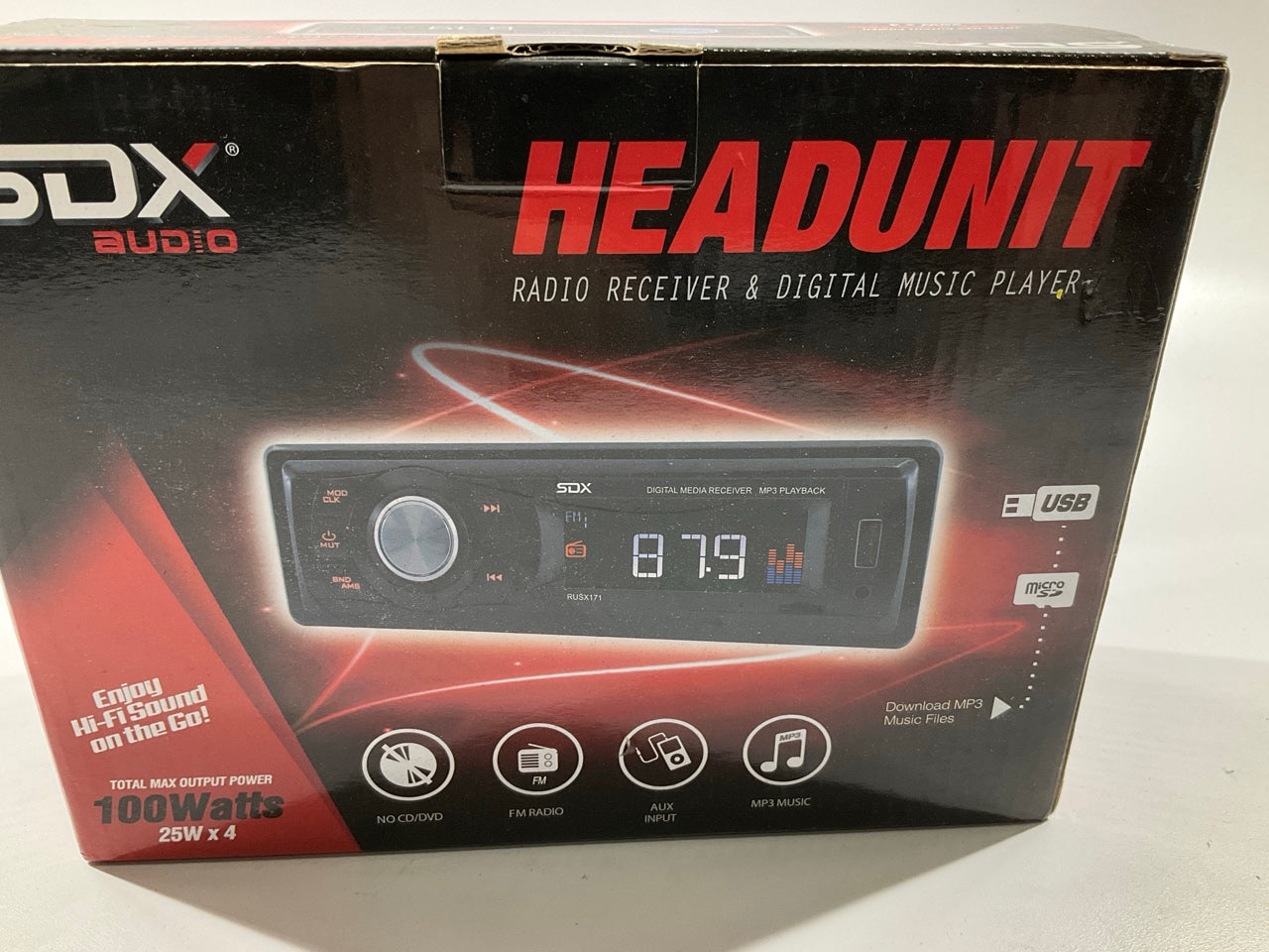 SDX Audio Radio Receiver & Digital Music Player 100 Watts USB Aux Input MP3