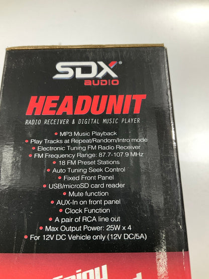 SDX Audio Radio Receiver & Digital Music Player 100 Watts USB Aux Input MP3
