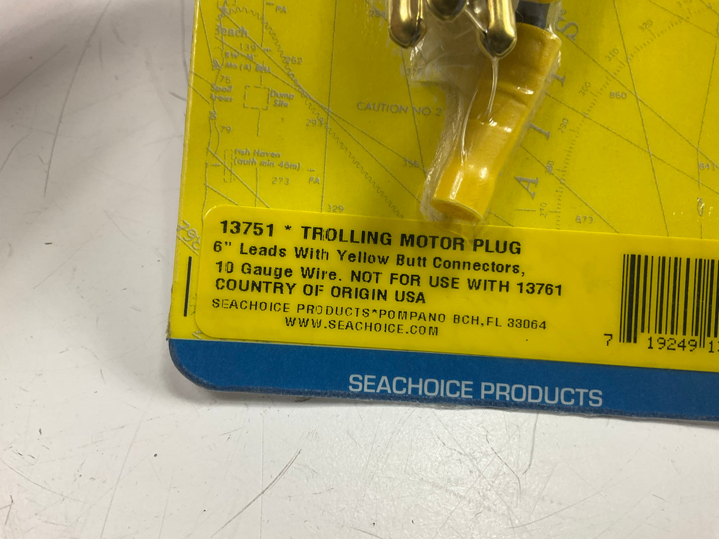 Seachoice 13751 Motor Side Male 2 Wire Trolling Motor Plug For Boats 10 AWG Wire