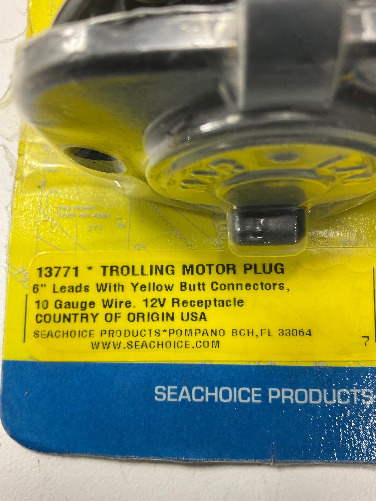 Seachoice 13771 Receptacle Trolling Motor Plug Female Socket Boatside 12 Volt