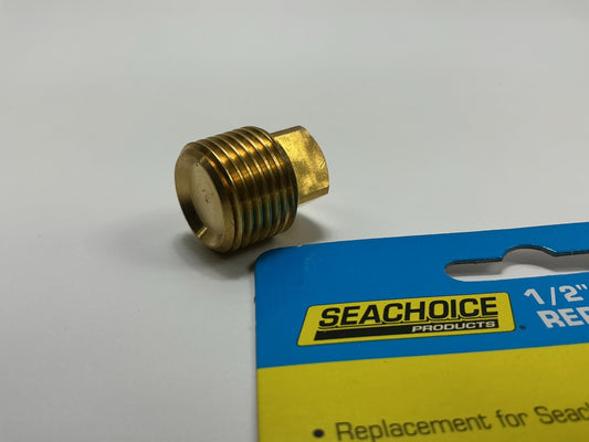 Seachoice 18761 Boat Brass Drain Plug 1/2'' Pipe Thread Universal Boat Bilge