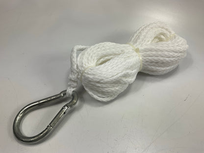 1/4 Inch X 50 Feet Hollow Braid Polypropylene Anchor Line With Hook For Boats