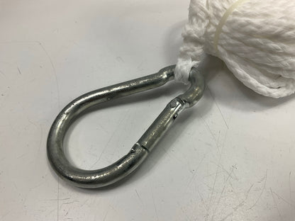 1/4 Inch X 50 Feet Hollow Braid Polypropylene Anchor Line With Hook For Boats
