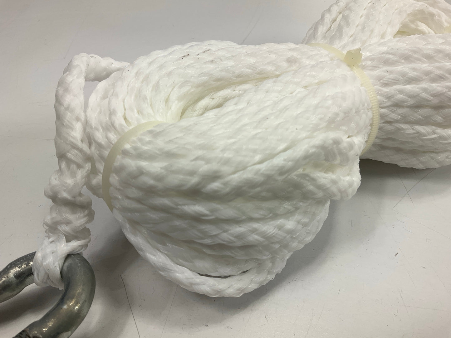 1/4 Inch X 50 Feet Hollow Braid Polypropylene Anchor Line With Hook For Boats